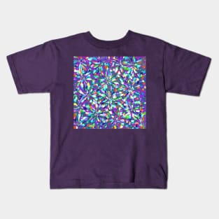 Purple Splashes Digital Fluid Art Design Kids T-Shirt